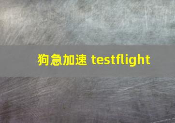 狗急加速 testflight